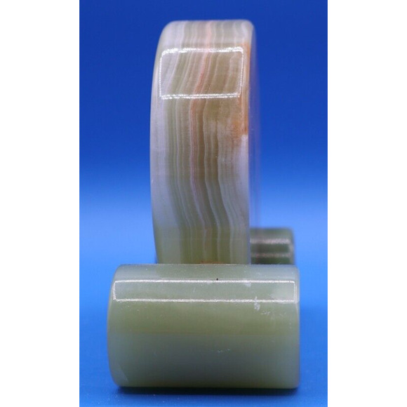 Quartz Green Onyx Marble Mantle Clock Vintage - Picture 2 of 8